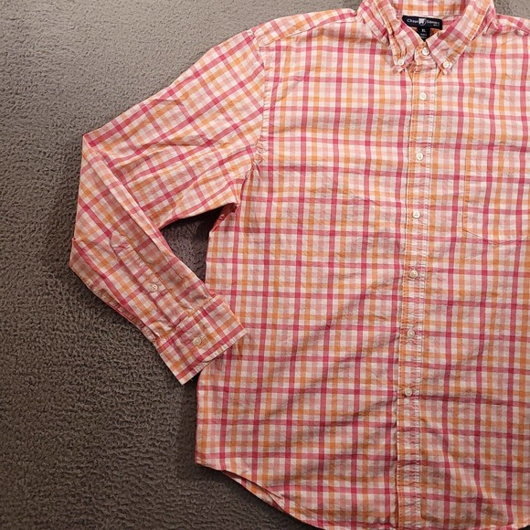 Chase Edward Shirt Mens Extra Large Pink Plaid Woven Button Up Pockets‎ Golf - Picture 4 of 10